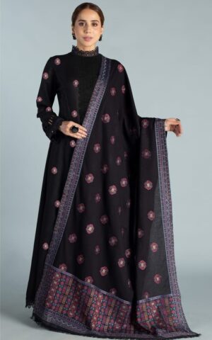 Bareeze - Black Rose Shawl 1