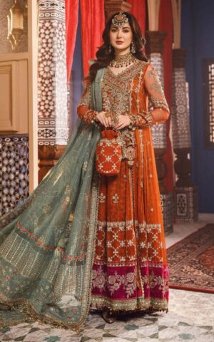 Maria B - Mbroidered Burnt Orange