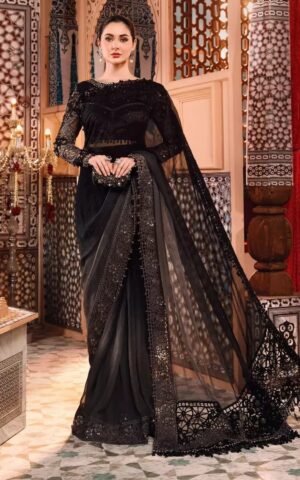 Maria B - Mbroidered Grey & Black